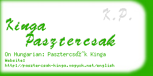 kinga pasztercsak business card